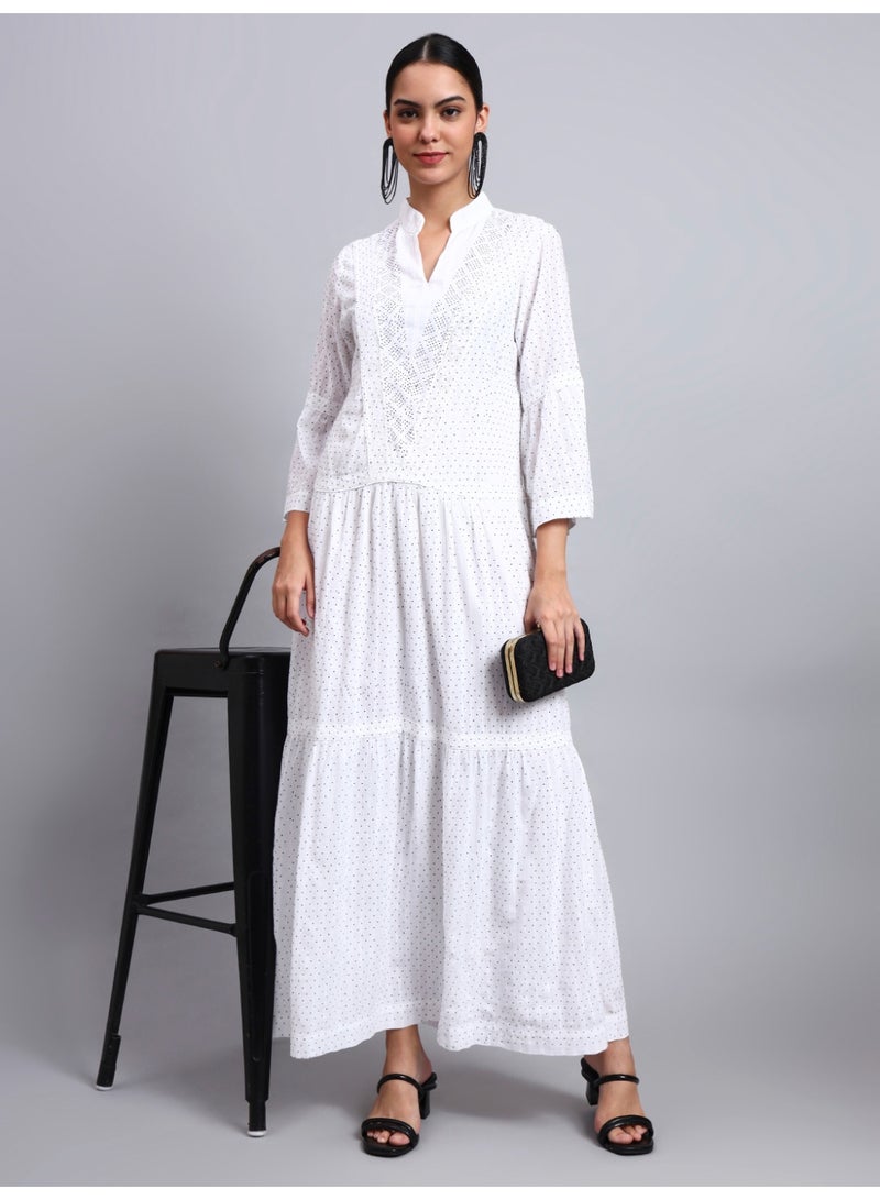 Alaya Women's Cotton Jalabiya with Mirror Work-AL4051 - Image 1