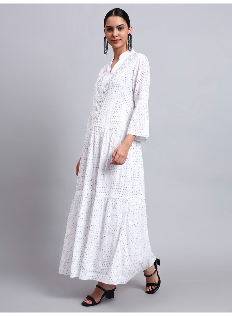 Alaya Women's Cotton Jalabiya with Mirror Work-AL4051 - Image 5