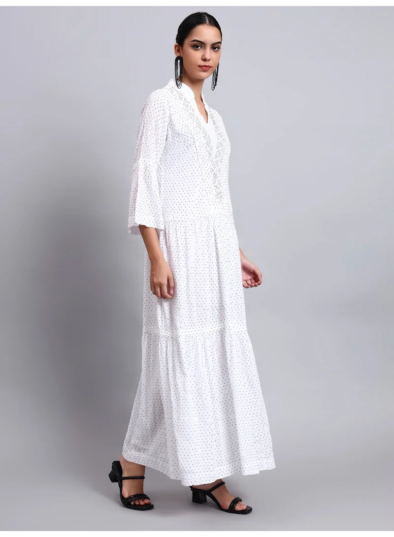 Alaya Women's Cotton Jalabiya with Mirror Work-AL4051