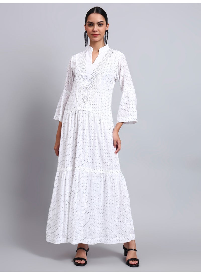 Alaya Women's Cotton Jalabiya with Mirror Work-AL4051 - Image 4