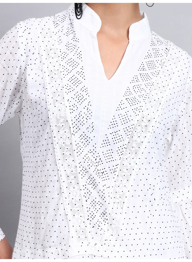 Alaya Women's Cotton Jalabiya with Mirror Work-AL4051