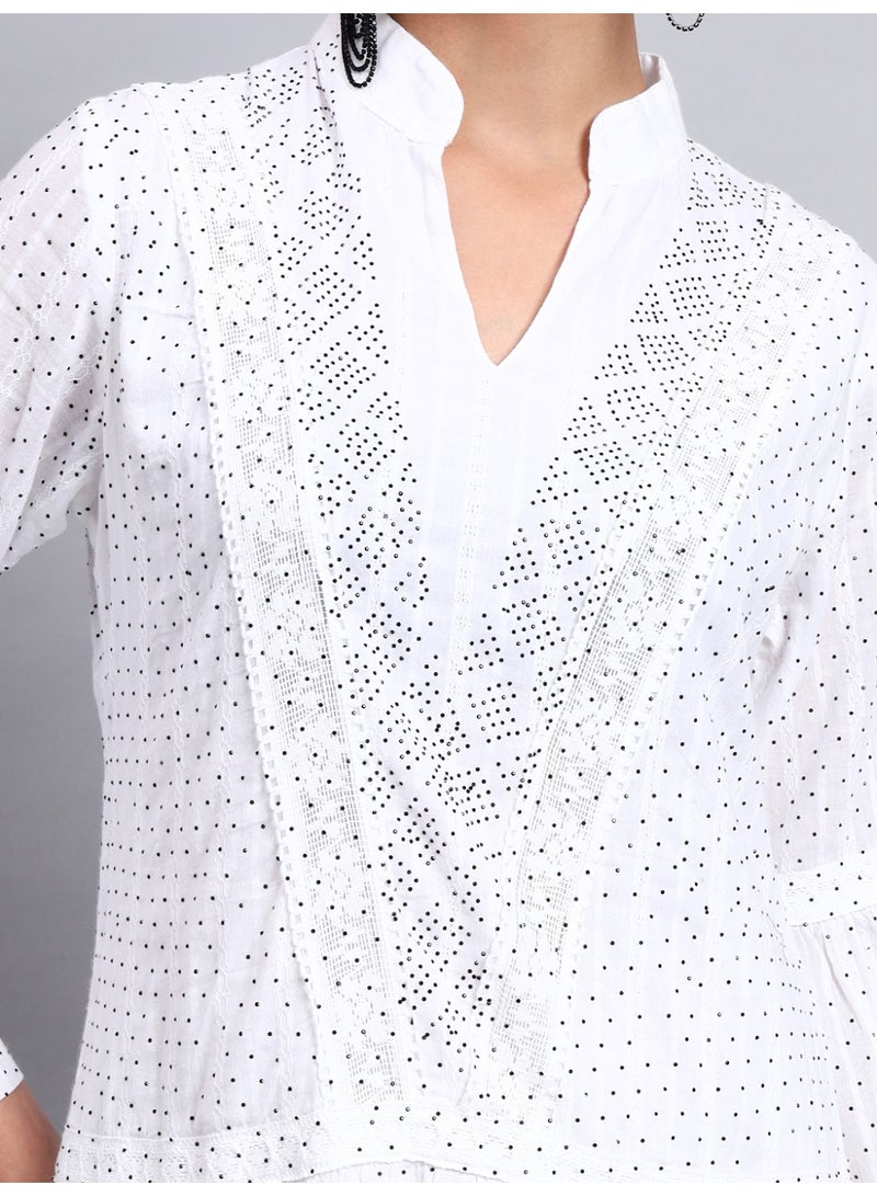 Alaya Women's Cotton Jalabiya with Mirror Work-AL4051 - Image 2