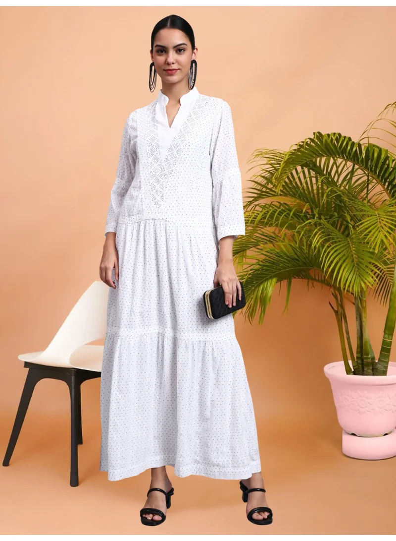 Alaya Women's Cotton Jalabiya with Mirror Work-AL4051