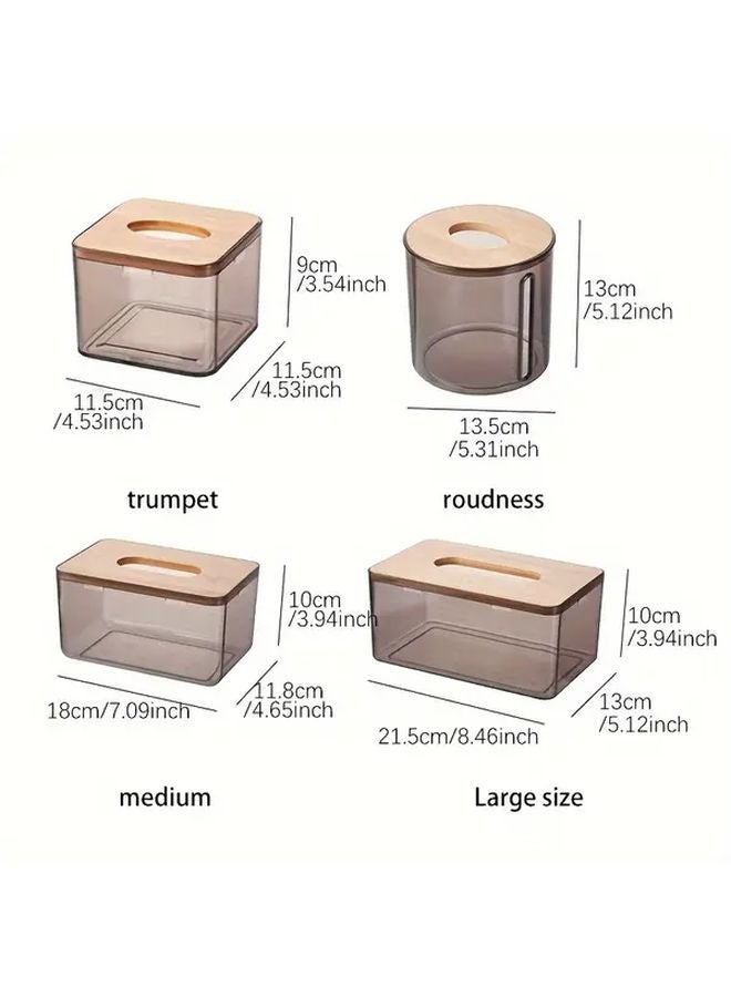 Large Modern Transparent Tissue Box Holder Cover Base For Bathroom Toilet Paper Storage - Image 5