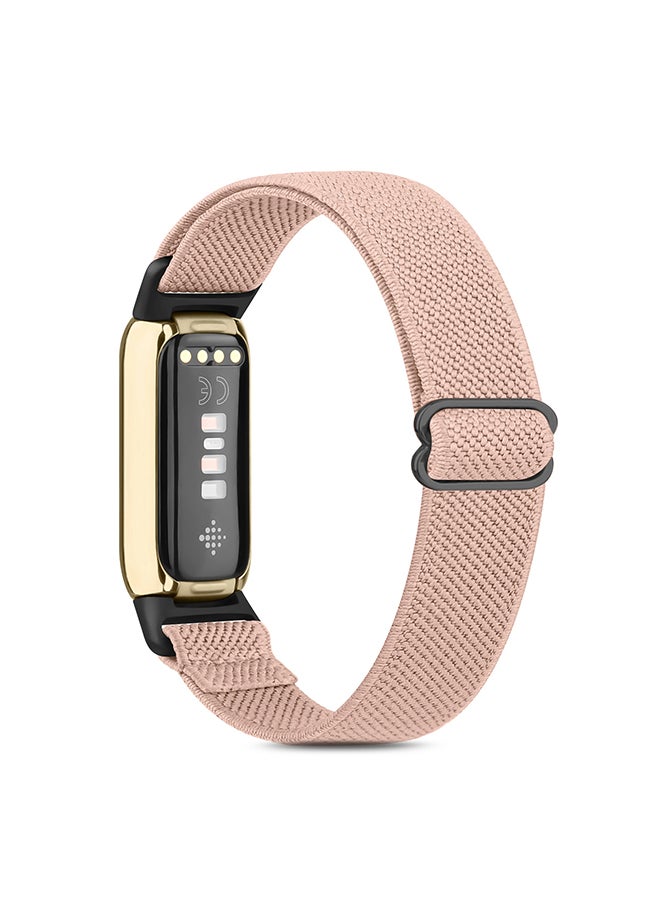 O Ozone Nylon Band For Fitbit Luxe Bands for Women Men, Soft Elastic Nylon Wristband Replacement Sport Strap for Fitbit Luxe Fitness Tracker - Pink - Image 1