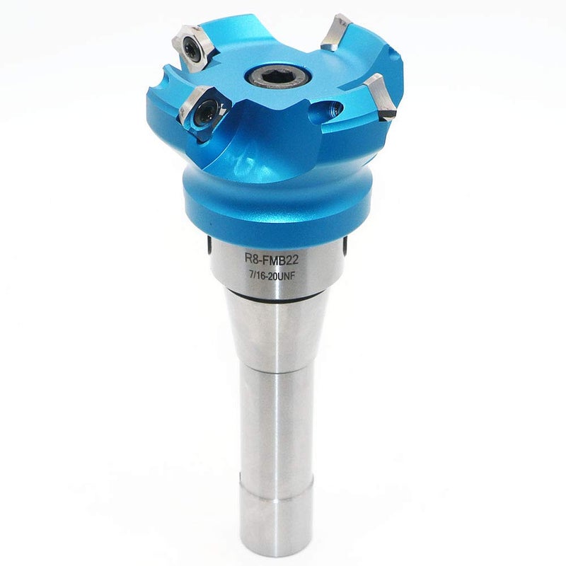 LingGan 2.5 Inch Face Milling Cutter Aluminum KM12 63MM CNC End Milling Cutter Holder + R8-FMB22 Shank Face Shell Mill Arbor + 4pcs SEHT1204 Carbide Inserts + 8mm Hexagon Wrench + T20 Wrench CNC Machine Tools - Image 4