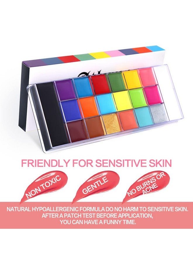 يوكانبي زيت طلاء الجسم للوجه أثينا 20 لونًا - مقلاة كبيرة باللونين الأبيض والأسود، لوحة مكياج Sfx احترافية غير سامة، لوحة رسم الوجه لا تسبب الحساسية للفنون والمسرح والهالوين والحفلات والحفلات التنكرية - Image 5