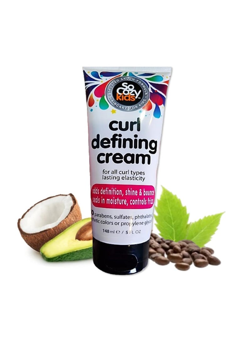 SO COZY So Cozy Curl Defining Cream 5 Fl Oz Kids Curl Cream for Curly Hair Adds Definition Shine  Bounce Hair Cream for Wavy Coily and Curly Hair Enriched with Vitamins Castor Seed  Avocado Oil 