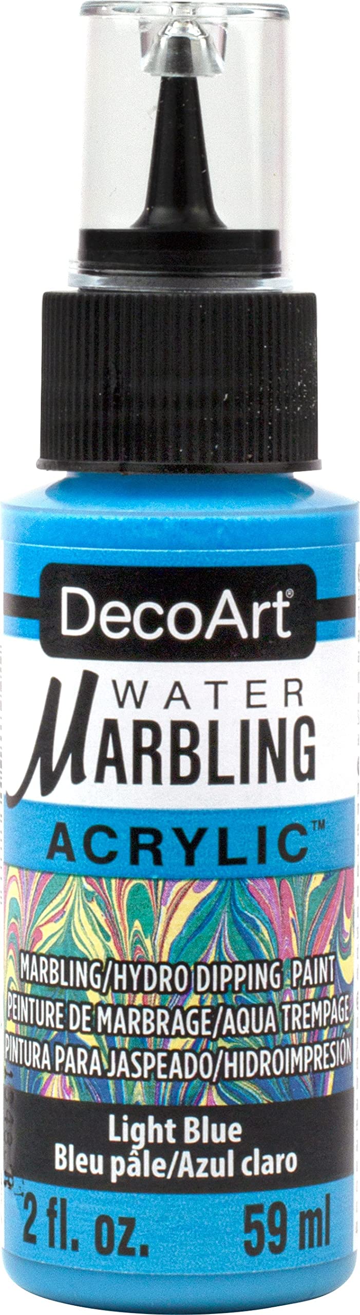 DecoArt Water Marbling Paint - 59 ML (2 Oz) Dropper Bottle - Light Blue (15) - Image 1