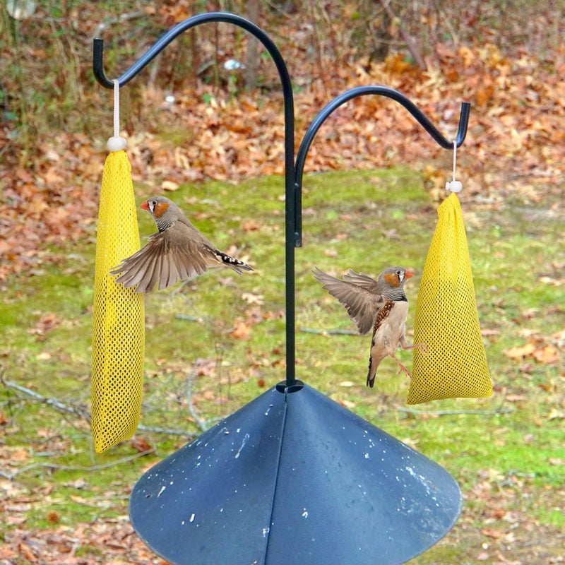 Shappy 6 Pieces Finch Sock Feeder Finch Feeders Without Seeds for Outdoors Hanging Thistle Bird Feeder for Finch Thistle Seed Bird (Yellow, 3.94 x 15.5 Inch, 3.54 x 12.5 Inch, 4.75 x 9 Inch) - Image 5