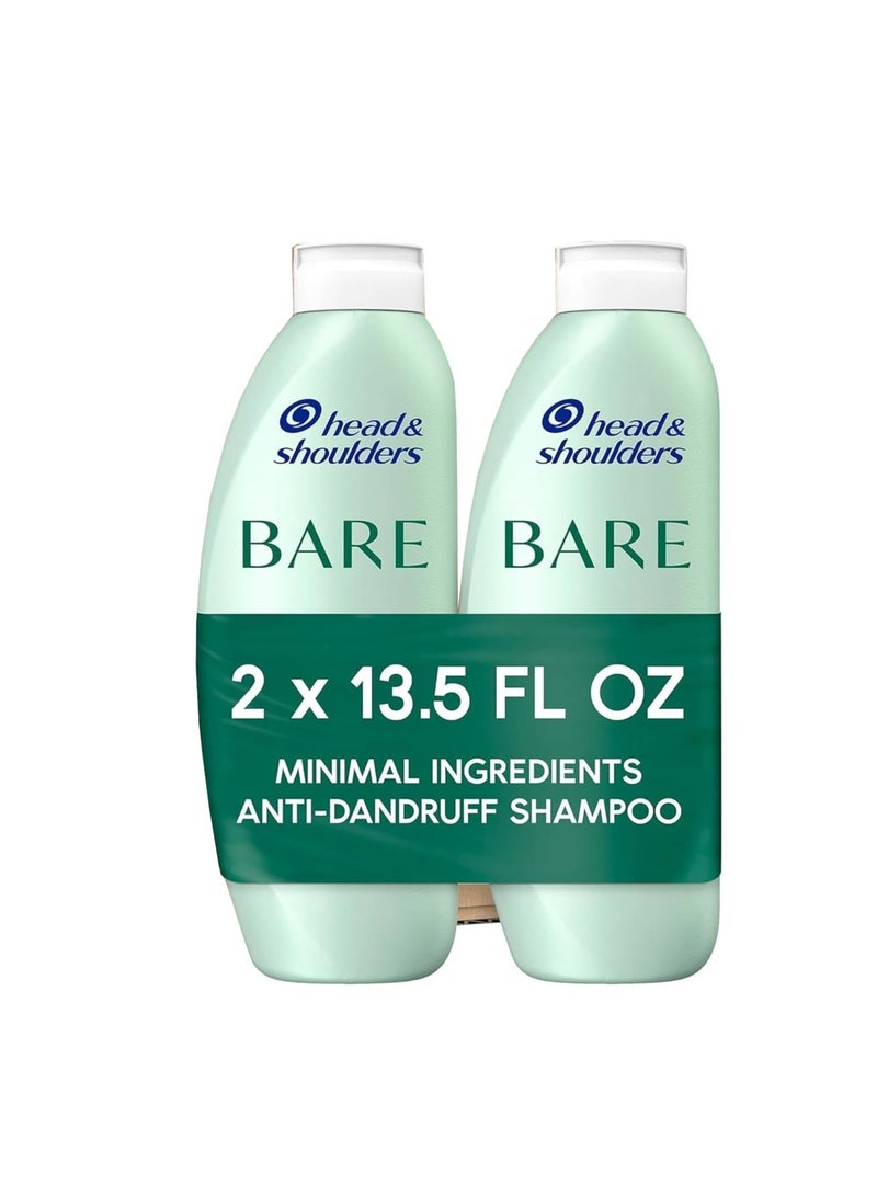 Head & Shoulders BARE Dandruff Shampoo Twin Pack, Sulfate-Free, Silicion-Free, Dye-Free, Eco-Friendly Bottles, Safe for All Hair Types, 13.5 Fl Oz Each (Set of 2) - Image 1