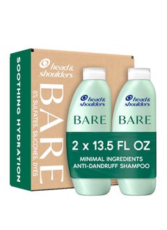 Head & Shoulders BARE Dandruff Shampoo Twin Pack, Sulfate-Free, Silicion-Free, Dye-Free, Eco-Friendly Bottles, Safe for All Hair Types, 13.5 Fl Oz Each (Set of 2)