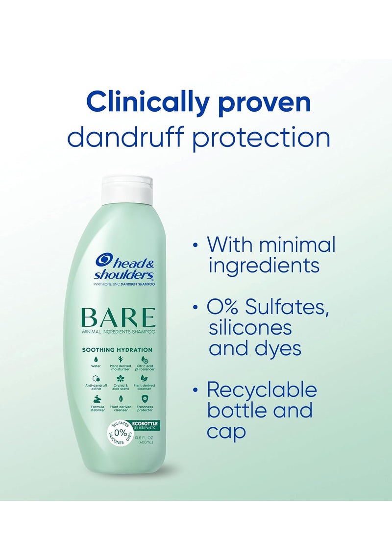 Head & Shoulders - Head & Shoulders BARE Dandruff Shampoo Twin Pack, Sulfate-Free, Silicion-Free, Dye-Free, Eco-Friendly Bottles, Safe for All Hair Types, 13.5 Fl Oz Each (Set of 2) - Image 1