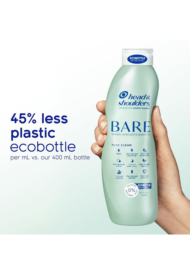 Head & Shoulders - Head & Shoulders BARE Dandruff Shampoo Twin Pack, Sulfate-Free, Silicion-Free, Dye-Free, Eco-Friendly Bottles, Safe for All Hair Types, 13.5 Fl Oz Each (Set of 2) - Image 1