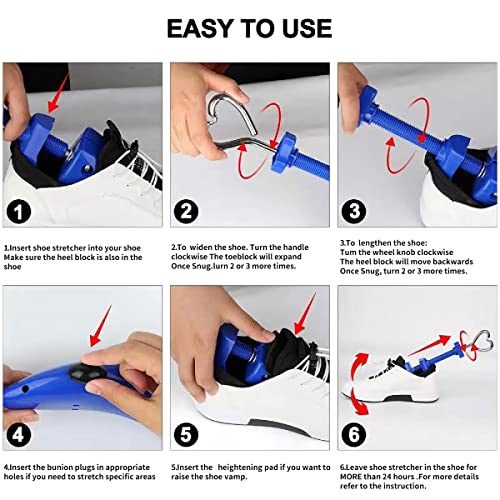 XYH Shoe Stretcher Comes with Dust-Proof Bag, Pair of Plastic Shoe Stretcher,4 Way Ajustable. - Image 5
