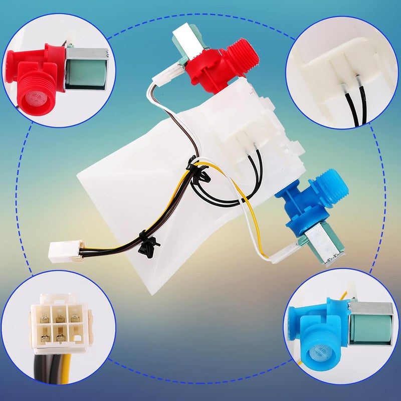 AUGSMIAR W10144820 Washer Water Inlet Valve Washing Machine Replacement Part Replace WPW10144820, WPW10144820VP, W10311458, AP4371093, AP6015761, EAP11749042, PS11749042, W10140914, W10140911, 1480998, etc - Image 3