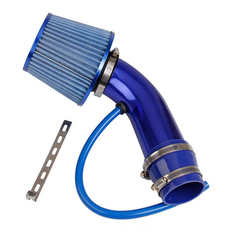 Pindex 3 Inch High Flow 76mm Cold Air Intake Induction Pipe Hose Kit with Air Filter Car Cold Air Intake Turbo Filter Aluminum Automotive Air Filter Induction Flow Hose Pipe Kit
