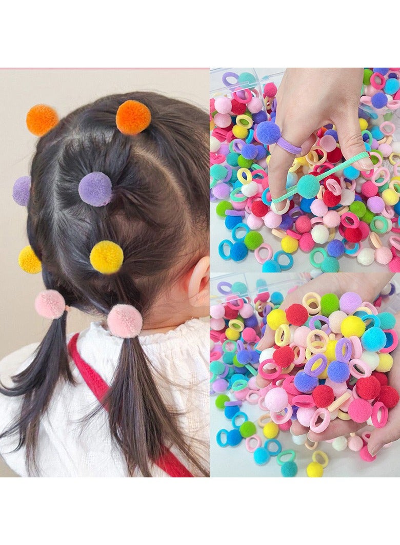 100-Piece Cotton Colorful Hair Ties, Seamless Elastic Hair Bands Ponytail Holders for Kids Infants Toddlers Small No Damage Hair Ties - Image 2