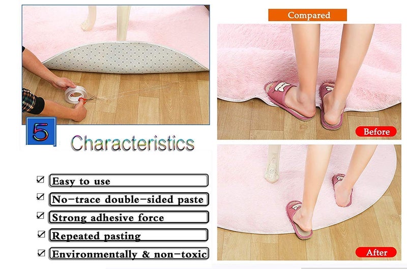 Rulaksh Mart White Polyester Ivy Grip Tape High Strength Double Side Tissue TapeClear  - Image 5
