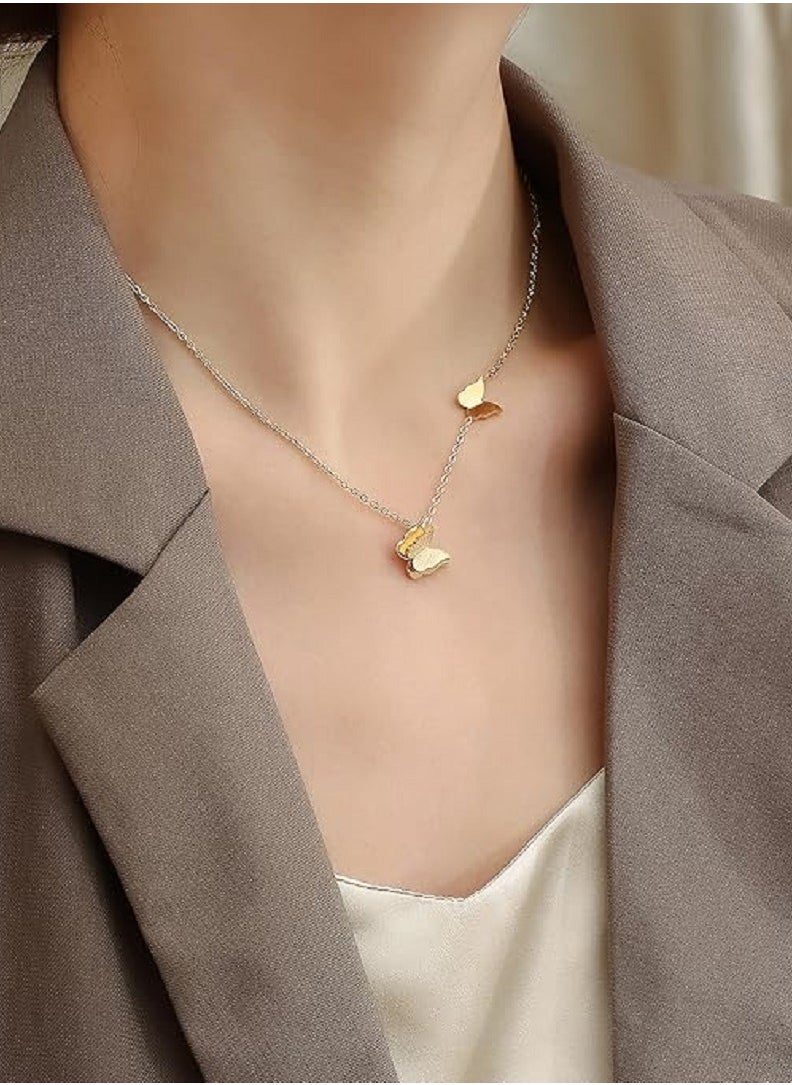 MANIKAN - Elegant Necklace Decorated with Stainless Steel Butterfly Pendant Simple Fashion Necklace manikanWomen's Gifts Accessories - Image 1