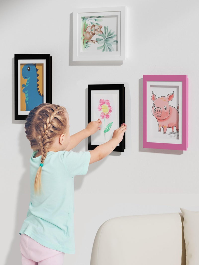 Orionstar Kids Art Frames  Artwork Picture Frames Changeable  Front Opening Picture Display Frames Holds 11X8.5 100 A4 Pcs  Artwork Display Storage Frames for Children  Home and Office  White2Pack - Image 2