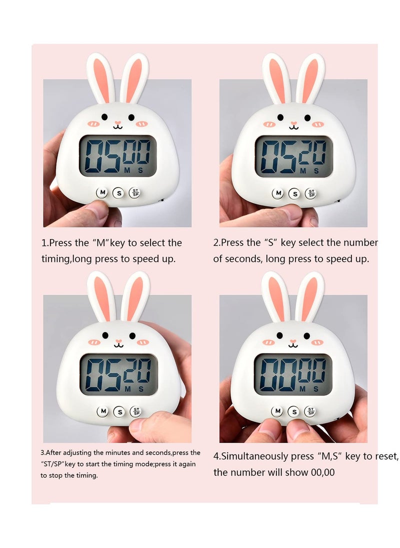 SYOSI Kitchen Timer, Cartoon Animal Countdown Timer, Digital Cooking Timer with Magnetic, LCD Large-Screen Visual Clock, Hangable Alarm Clock with Stand, for Cooking Bake Sport Game