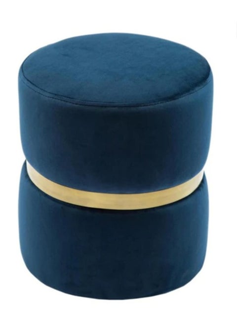 Generic Dark blue pouf chair with elegant gold base - Modern design that is versatile as an extra chair, side table, or decorative piece - Suitable for bedrooms and living rooms - Lightweight and easy to transport - Perfect for all decor styles