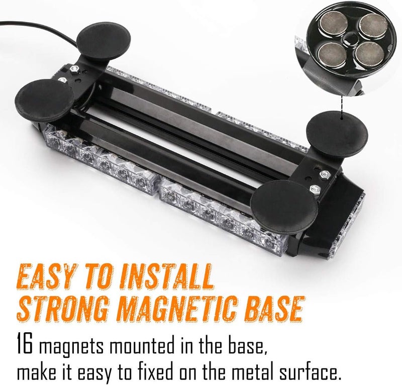 LE-JX Amber 30 LEDs Safety Strobe Light Bar - Image 5
