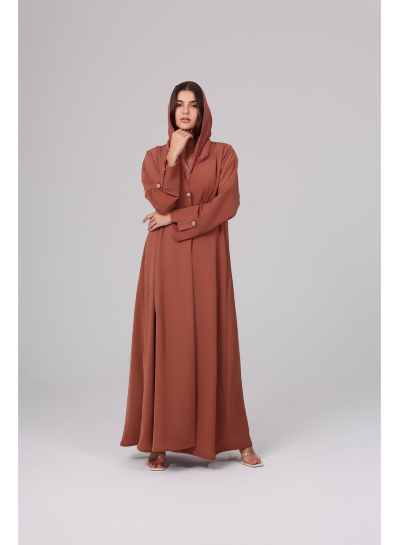 IKKXA Blazer Design Buttoned Sleeves Abaya ABY1112 - Image 1