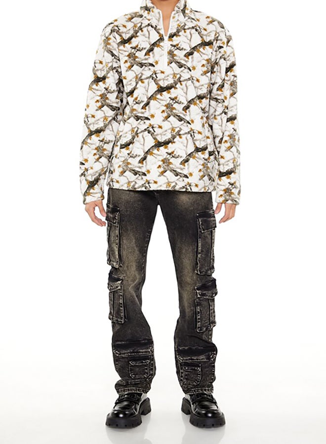 FOREVER 21 Fuzzy Woodland Print Zip-Up Jacket  - Image 4