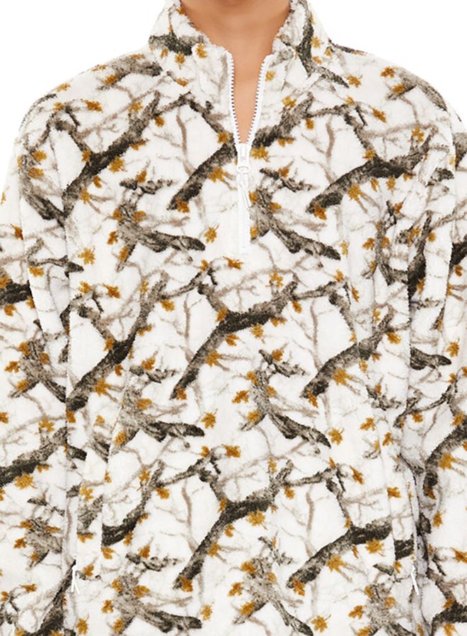 FOREVER 21 Fuzzy Woodland Print Zip-Up Jacket  - Image 5