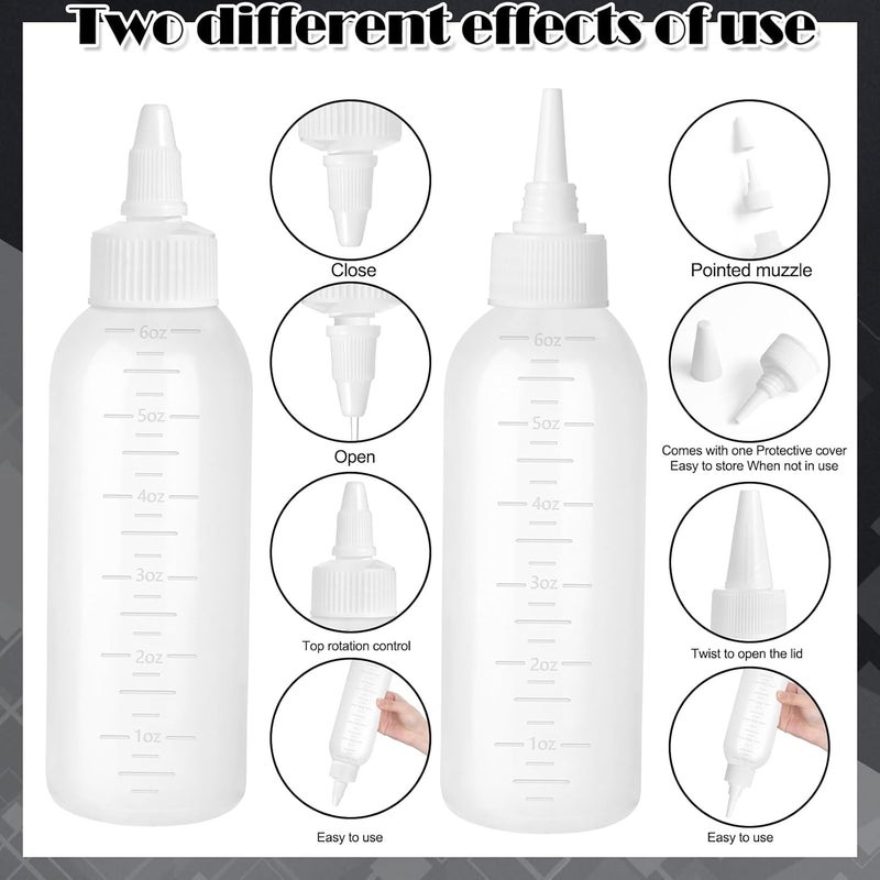 FXSPLCZ Root Comb Applicator Bottle Oil Applicator for Hair Dye Hair Oiling Bottle with Graduated Scale (White) - Image 4