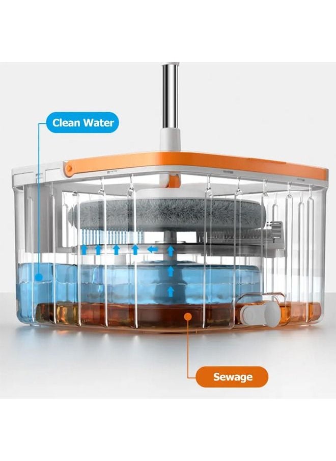 360 Rotation Mop New Style Clean Water and Dirty Water Separating Round Cleaning Mop for Dining Room With 4 Pcs Microfiber Pad