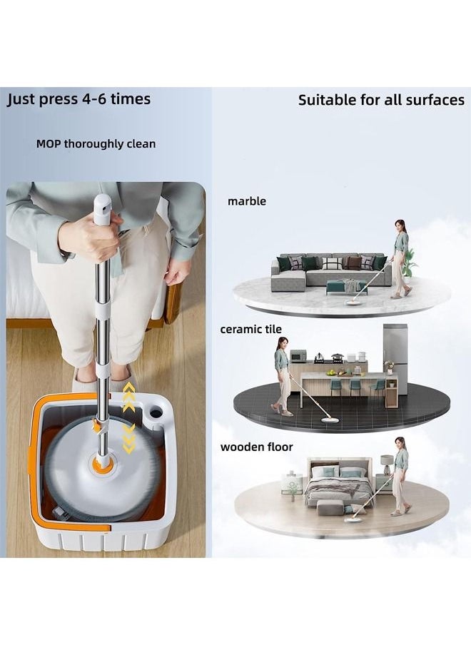 360 Rotation Mop New Style Clean Water and Dirty Water Separating Round Cleaning Mop for Dining Room With 4 Pcs Microfiber Pad