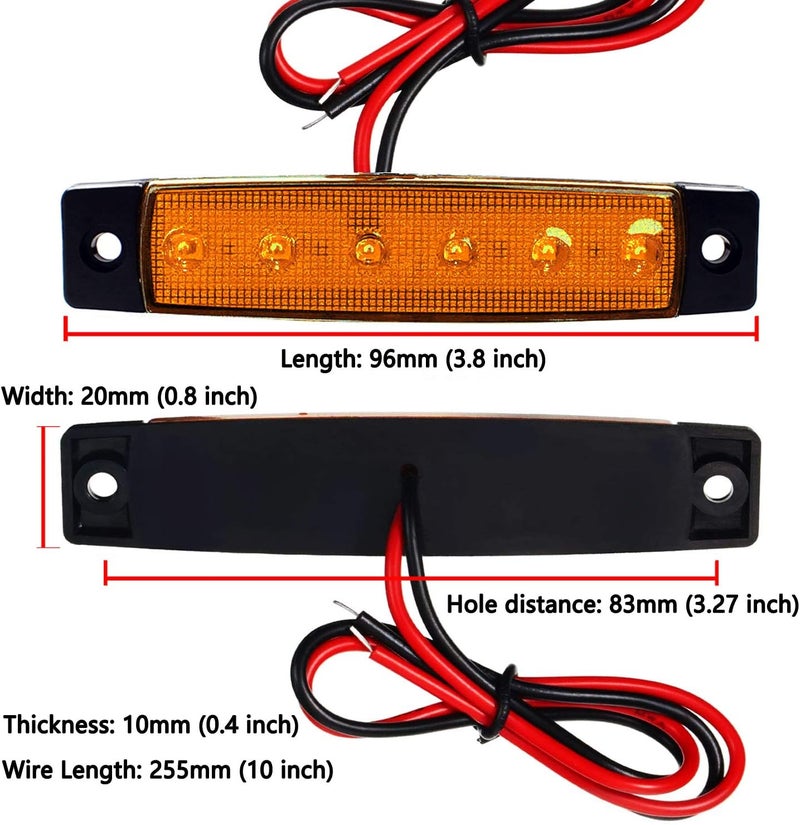 KEING Amber 6 LED Trailer Marker Lights (20 Pack) - Image 5