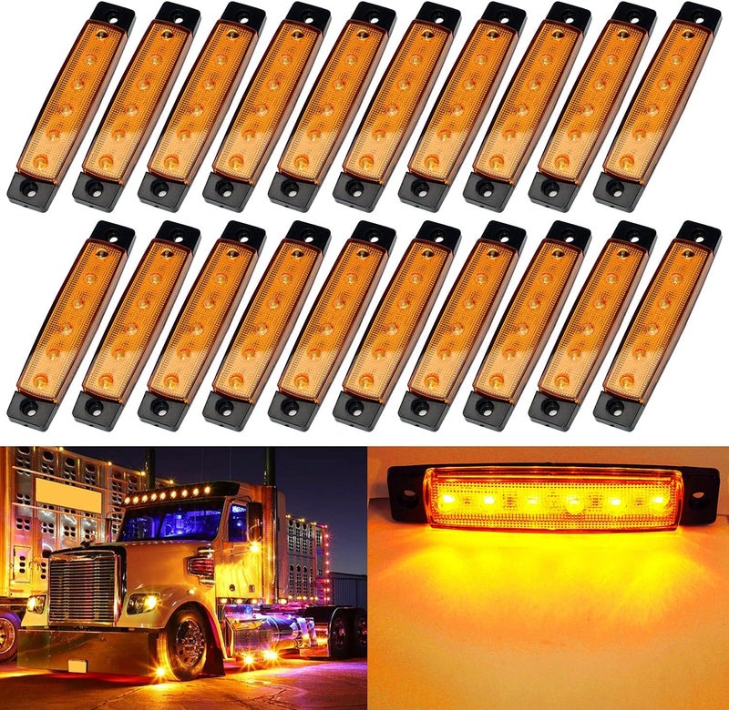 KEING Amber 6 LED Trailer Marker Lights (20 Pack) - Image 1