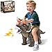 Twinkoo Dinosaur Ride On Toy Cars for Kids Realistic Triceratops Push Car with Three Sound EffectsSound and Light Effects PP Wheels for IndoorOutdoor PlayBest Gift for KidsTriceratops - Image 2