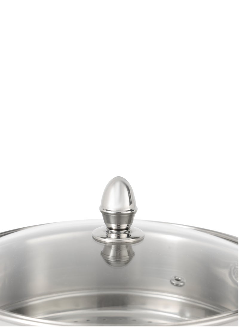 DELCASA - Delcasa 3 Layer SS induction Steamer pot with Glass Lid 24CM 4.0L - Image 1