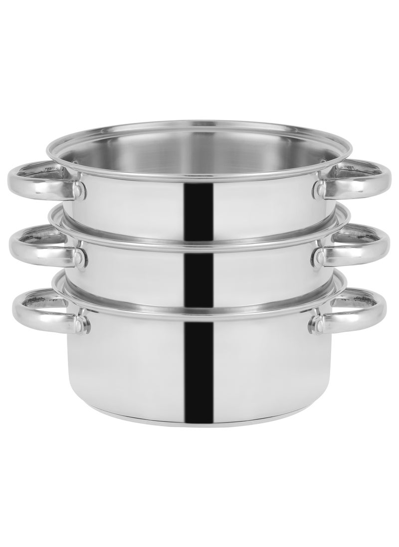 DELCASA - Delcasa 3 Layer SS induction Steamer pot with Glass Lid 24CM 4.0L - Image 1