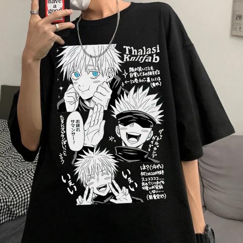 THALASI Jujutsu Kaisen Japanese Anime Oversized Black T Shirts for Women - Round Neck,Half Sleeve for Women & Trending Summer Tshirt for Women - Anime T Shirts for Women - Image 3