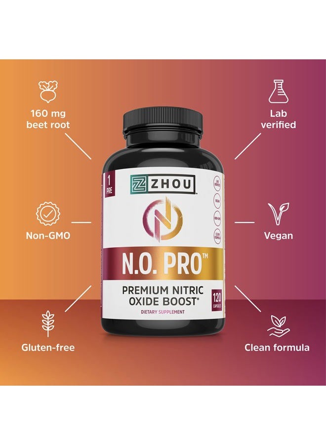Zhou Zhou Nitric Oxide with L Arginine, Citrulline Malate, AAKG and Beet Root | Powerful N.O. Booster and Muscle Builder for Strength, Blood Flow and Endurance | 30 Servings, 120 Veggie Caps  - Image 5