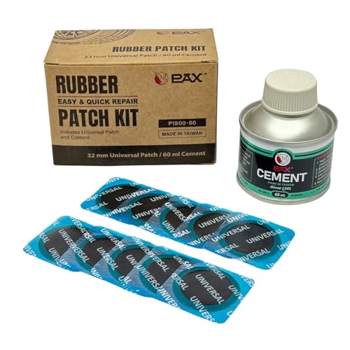 PAX 30 Pcs 32mm Round Universal Tire Patch Kit for Inner Tubes with 60ml Green Rubber Cement Tube Patch Kit for Bike Motorcycle Inflatable Tires Not Plug Not Sealant - Image 1