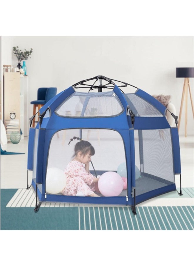 Generic Portable Folding Baby Playpen, Large Lightweight Playpen, Indoor Outdoor Play Yard Crib for Kids blue CODE - T121215  - Image 2