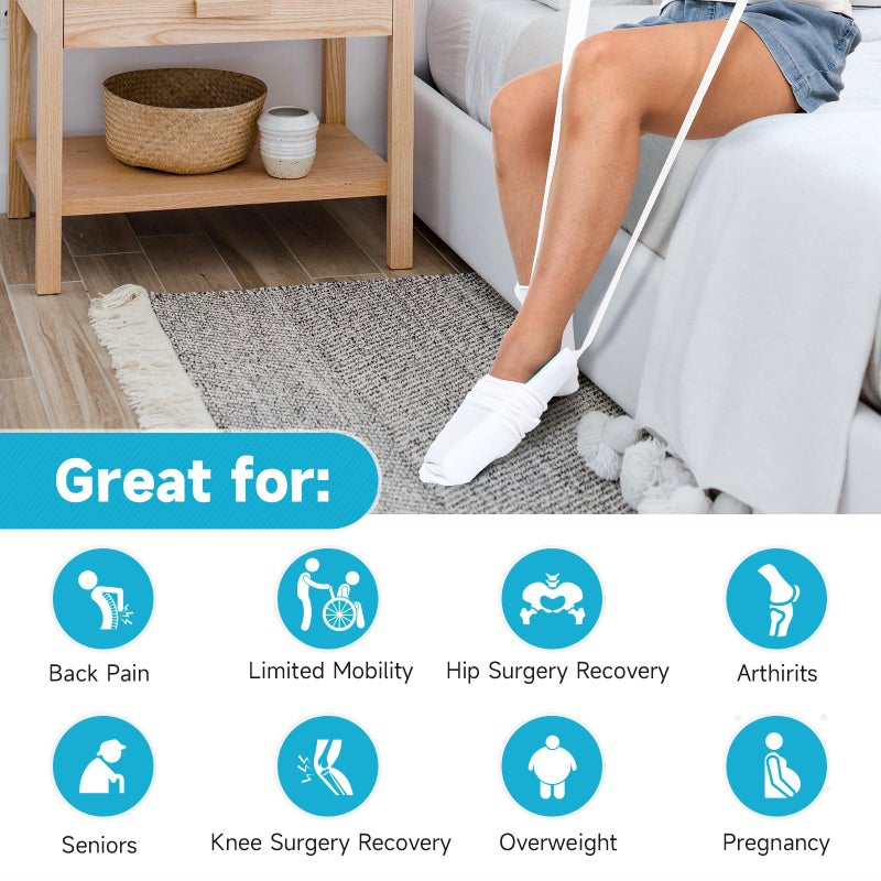 Fanwer Sock Aid Tool and Pants Assist for Elderly, Disabled,Pregnant, Diabetics - Pulling Assist Device - Socks Helper - Image 4