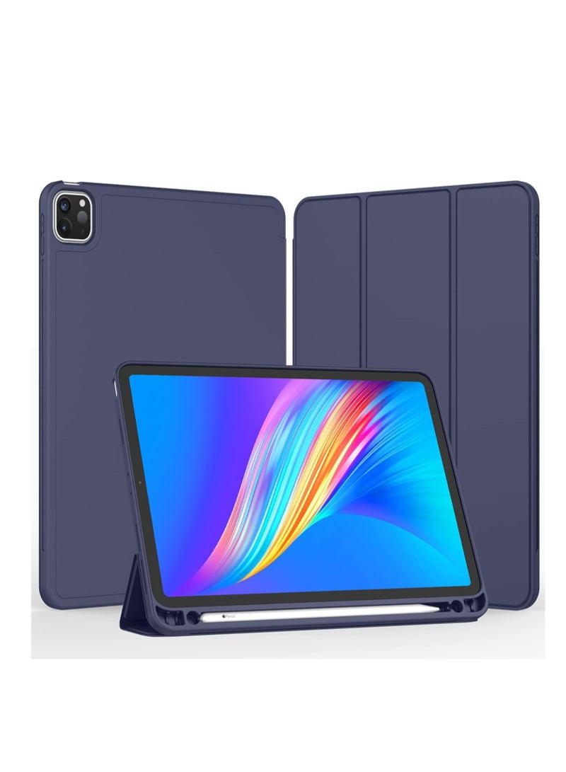 LEDIN iPad Pro 11 Inch Case 2022 4th Gen/2021 3rd Gen /2020 2nd Gen with Pencil Holder,Smart iPad Case Support Touch ID and Auto Wake/Sleep with Auto 2nd Gen Pencil Charging Blue - Image 2
