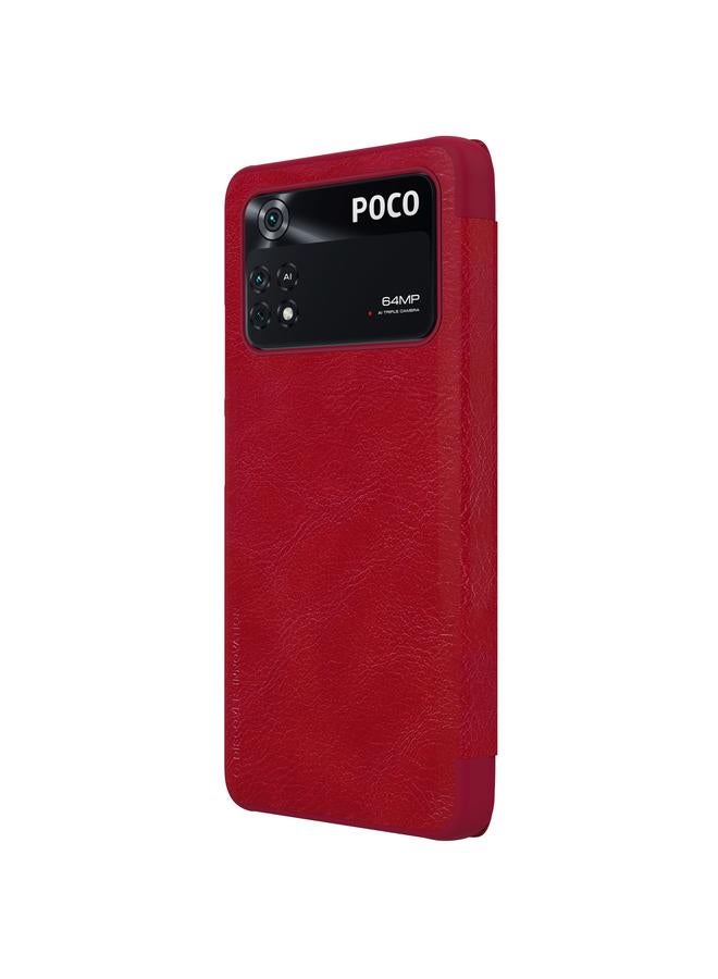 Nillkin Case For Xiaomi Poco M4 Pro QIN Series Crazy Horse Texture Leather Phone Case - Image 3