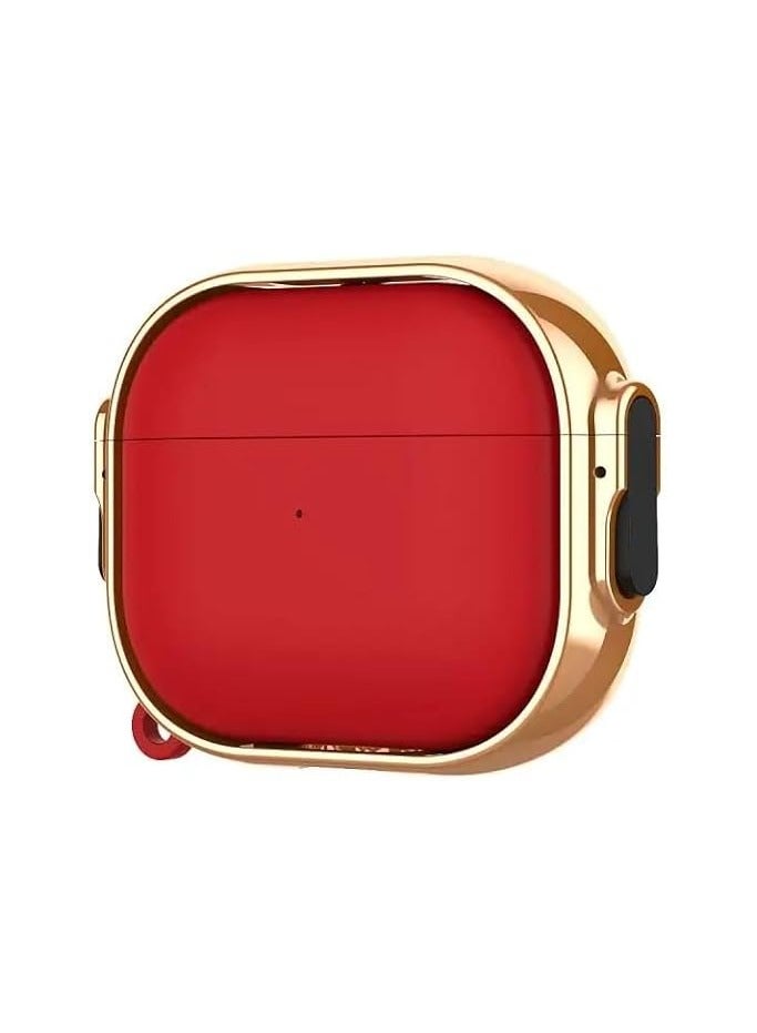 case for AirPods Pro 2nd Generation case 2022, Secure Lock Clip AirPod Pro 2 case, Hybrid Material, Full Body Protective Cover for New AirPod Pro 2 & AirPod Pro (Red @ Rose Gold) - Image 1
