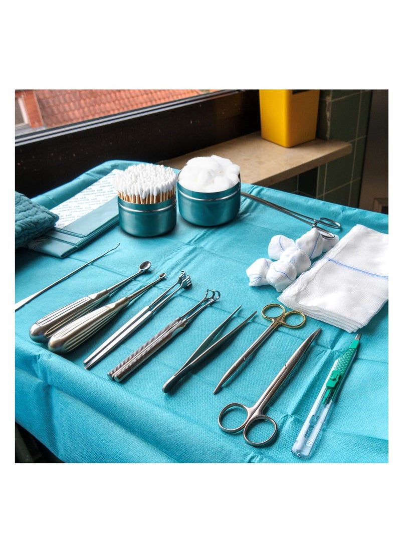 Stainless Steel Ointment Jars, with Strap Handle Cover 7.5 oz, Capacity Gauze Holder, Stainless Steel Canisters with Lids for Medical Liquid Cotton Ball Dressing Hospital Home (2 Pcs) - Image 2