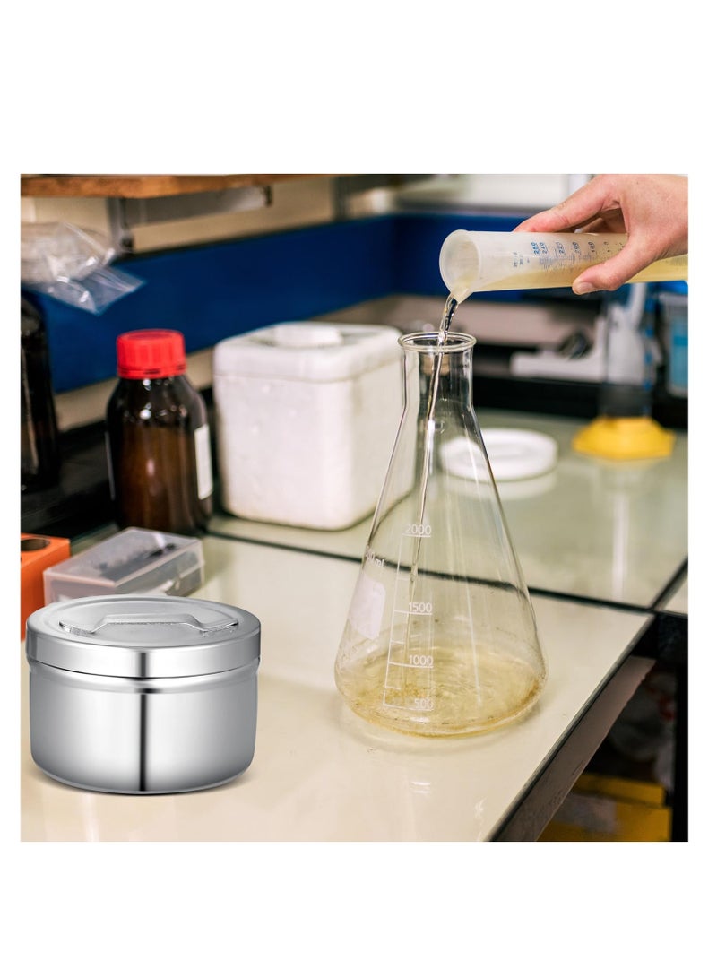 Stainless Steel Ointment Jars, with Strap Handle Cover 7.5 oz, Capacity Gauze Holder, Stainless Steel Canisters with Lids for Medical Liquid Cotton Ball Dressing Hospital Home (2 Pcs) - Image 4