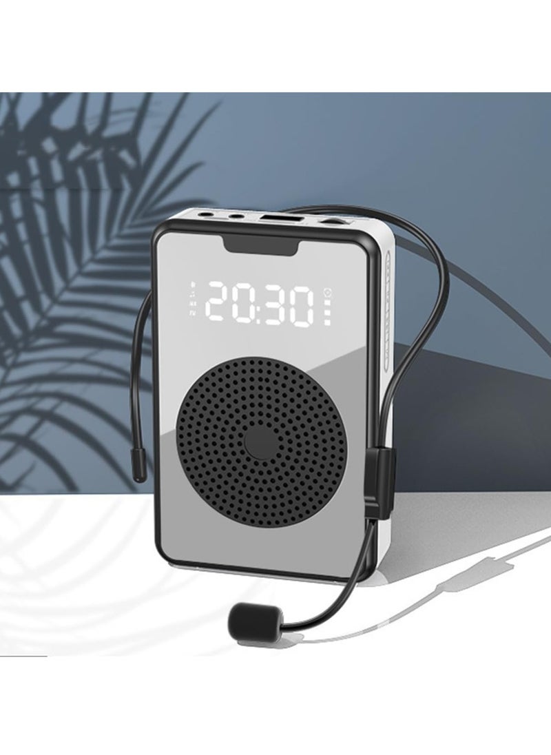 erorex - Voice Amplifier With Wired Microphone Headset Portable Rechargeable Pa System Speaker Personal Speech Amplifier Loudspeaker Black - Image 1